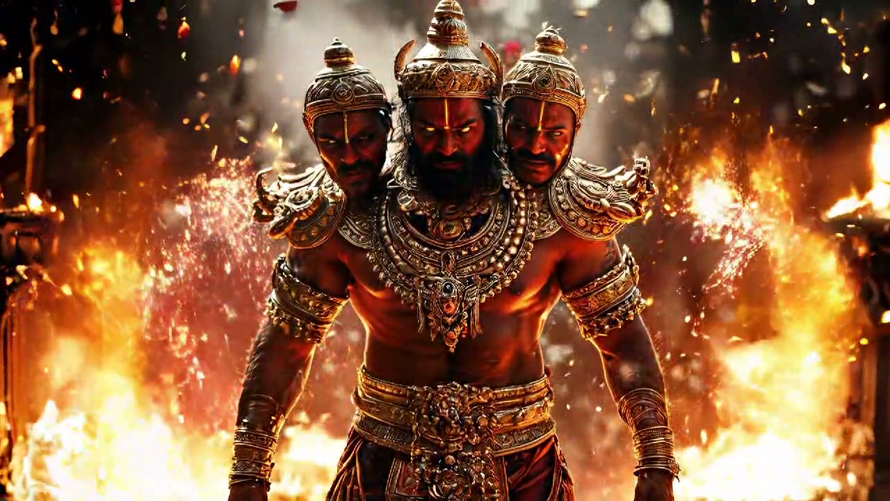 Ravana amid fire